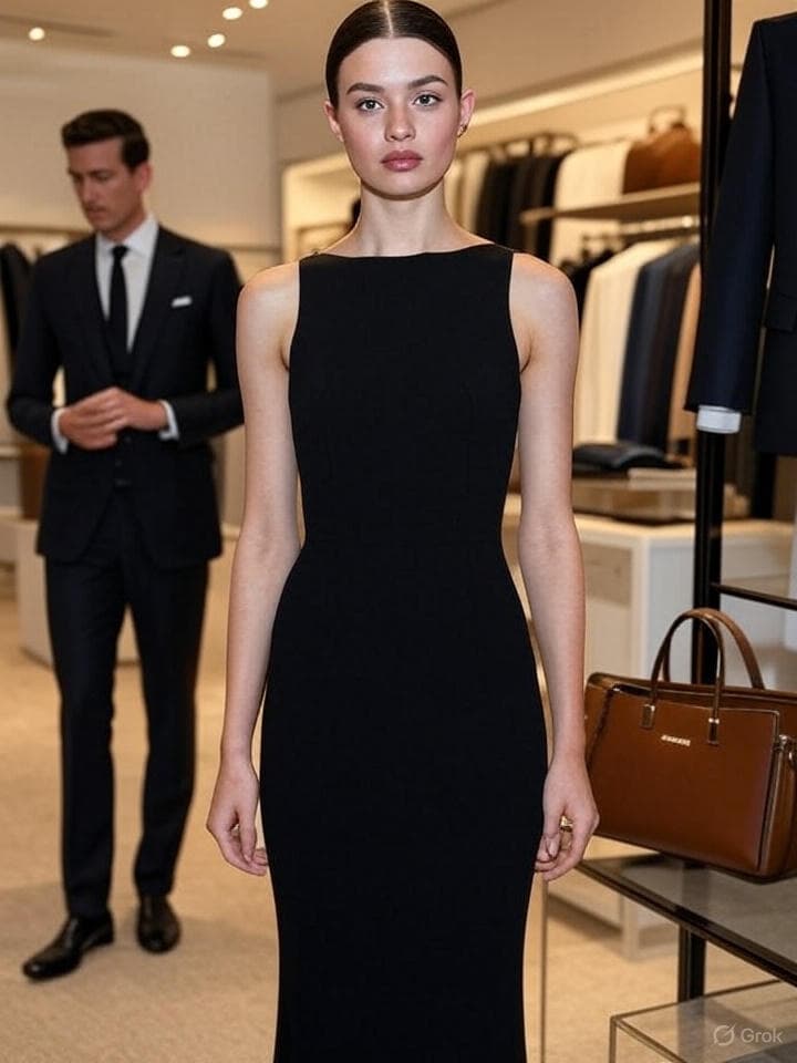 فستان سهرة أسود طويل